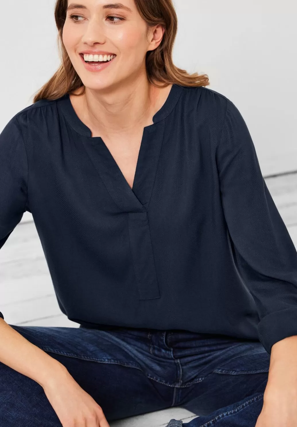 Street One Long Blouse In Unifarbe^Damen Langarm Blusen