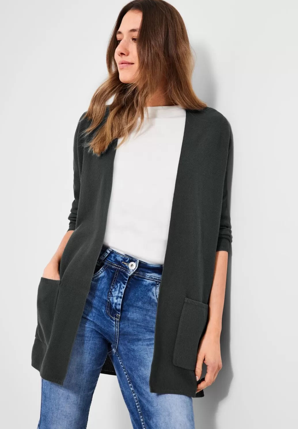 Street One Long Cardigan Mit Taschen^Damen Strickjacken