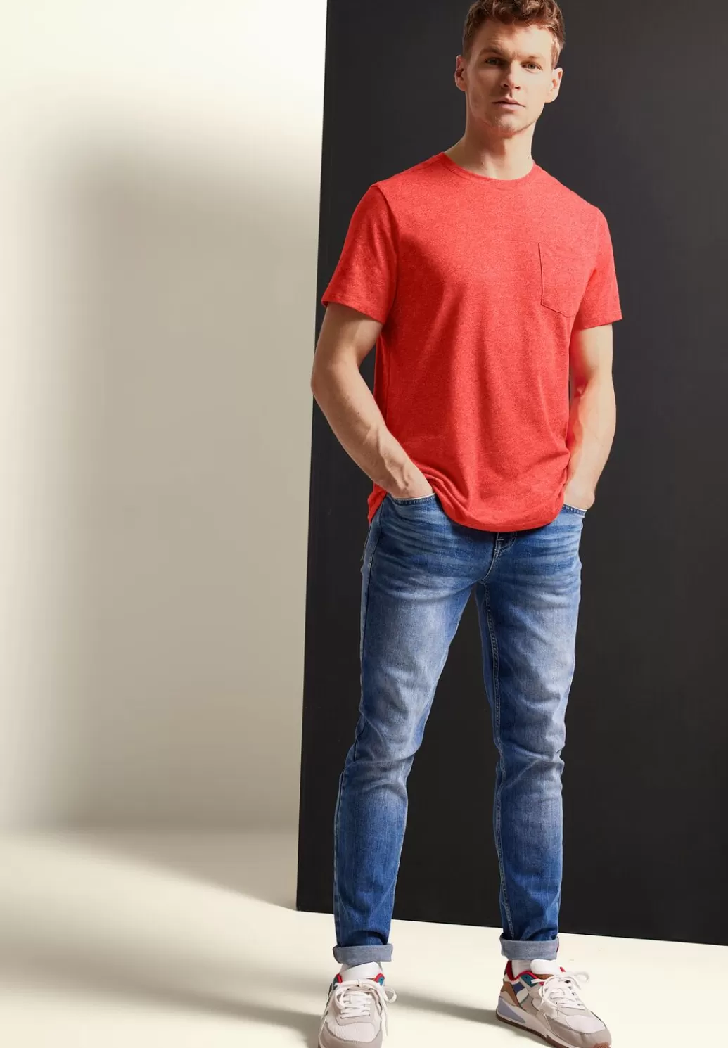 Street One Long T-Shirt Mit Brusttasche^Herren T-Shirts & Polos