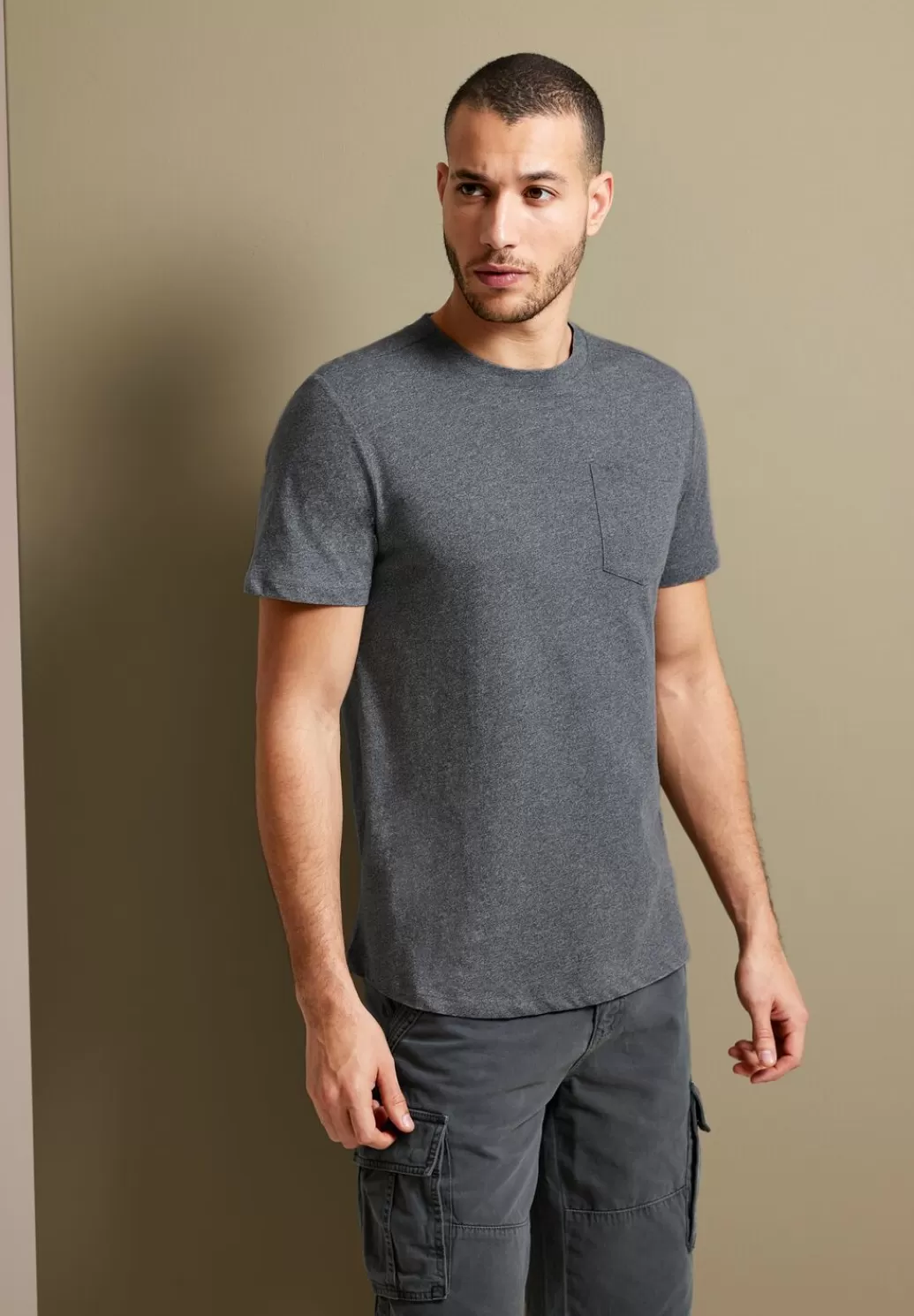 Street One Long T-Shirt Mit Brusttasche^Herren T-Shirts & Polos