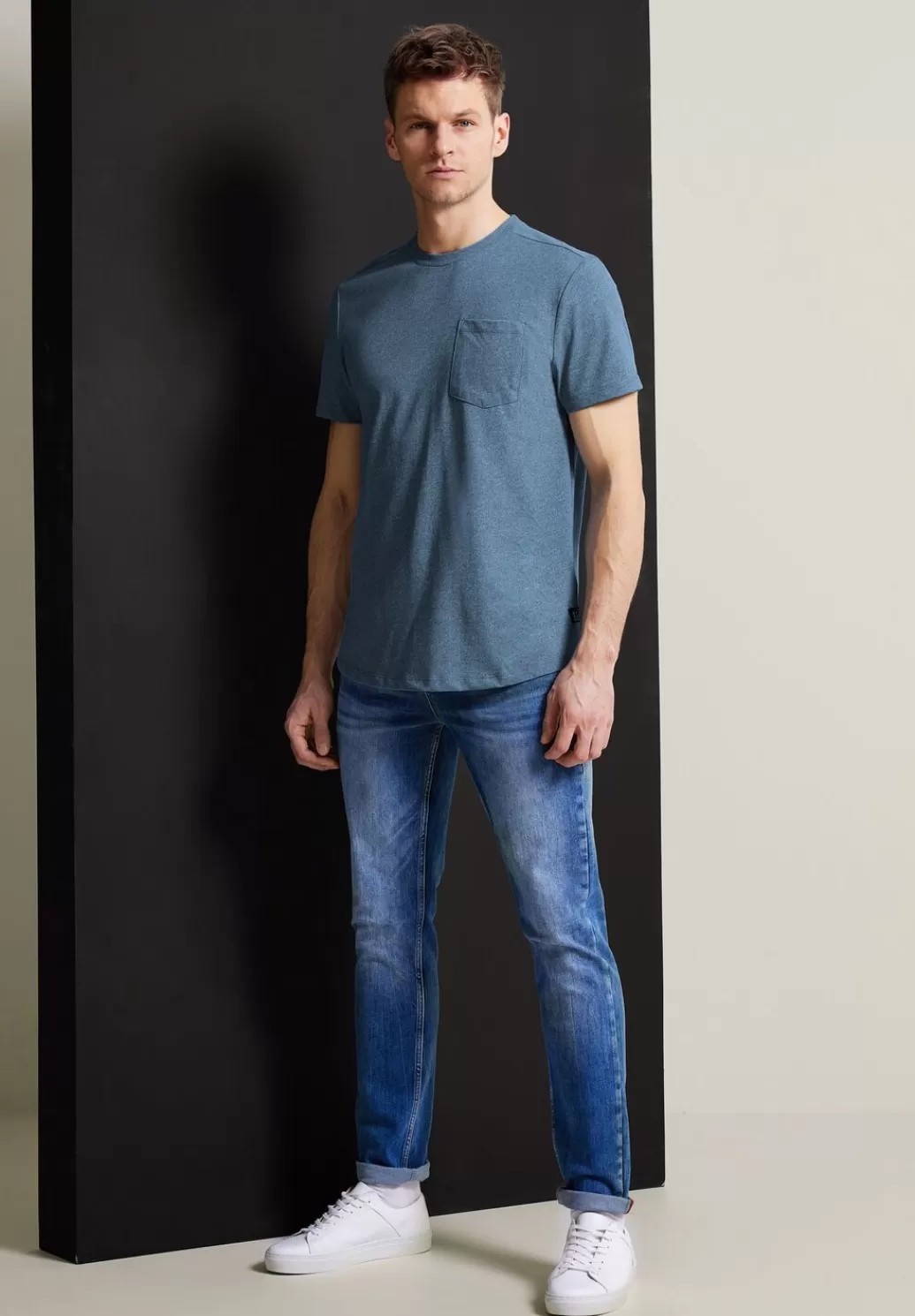 Street One Long T-Shirt Mit Brusttasche^Herren T-Shirts & Polos