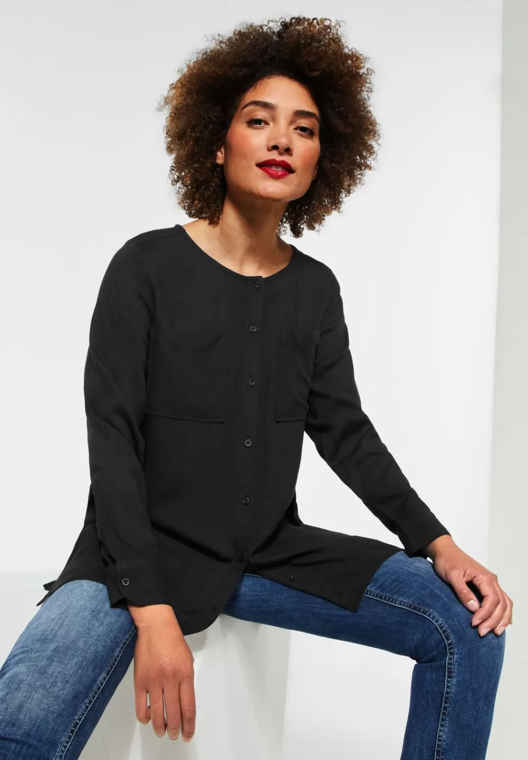 Street One Longbluse In Unifarbe^Damen Langarm Blusen