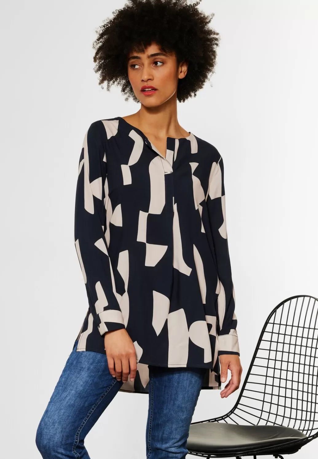 Street One Longbluse Mit Kellerfalte^Damen Langarm Blusen