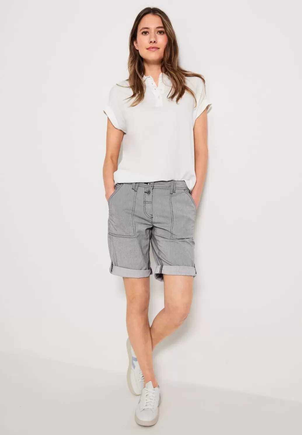 Street One Loose Fit Streifenshorts^Damen Kurze Hosen