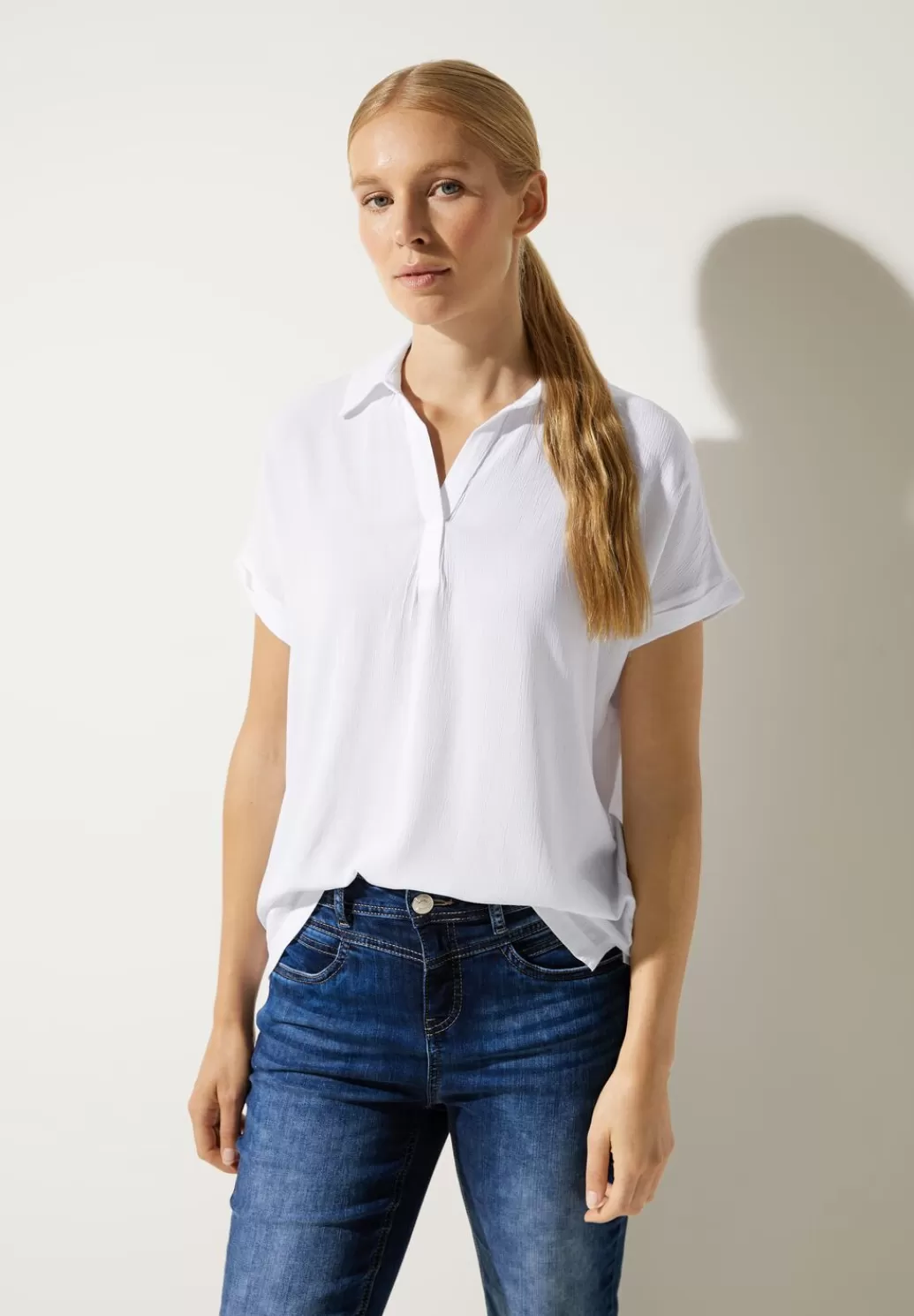 Street One Materialmix Poloshirt^Damen Shirts