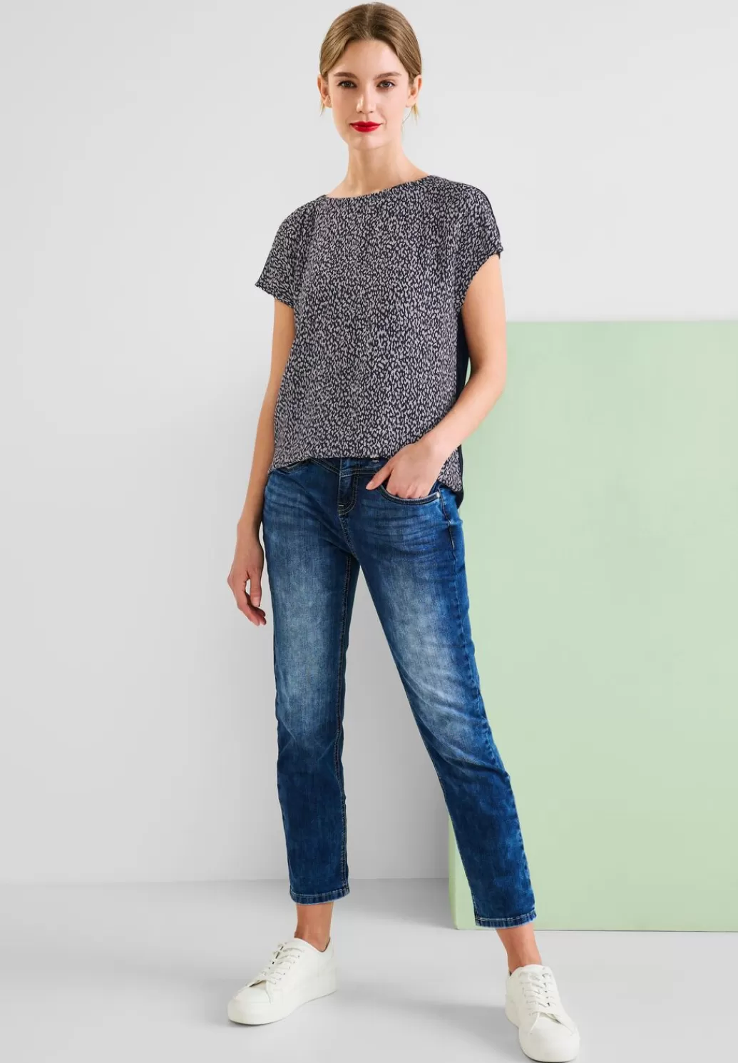 Street One Materialmix T-Shirt^Damen Shirts