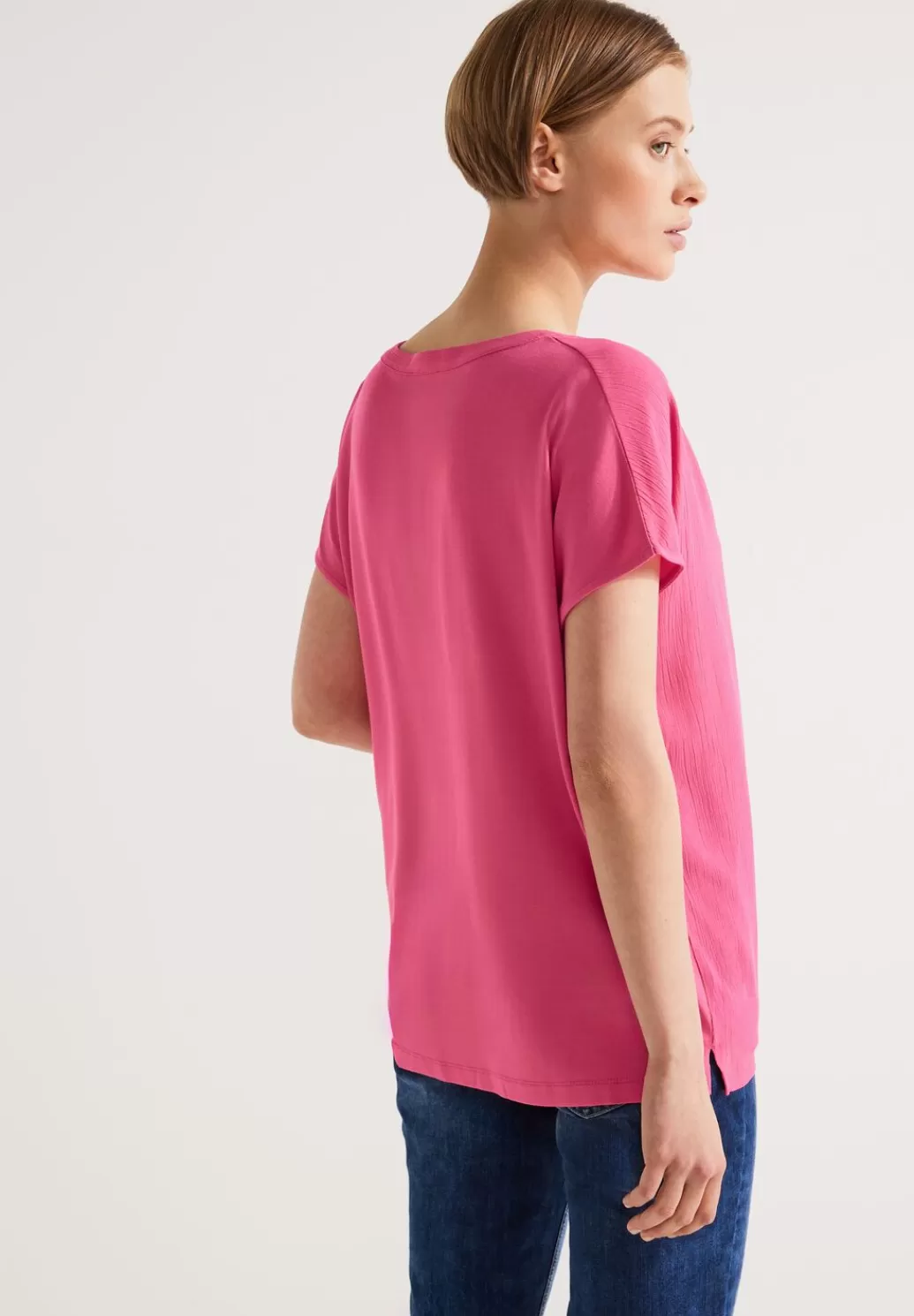 Street One Materialmix T-Shirt^Damen Shirts