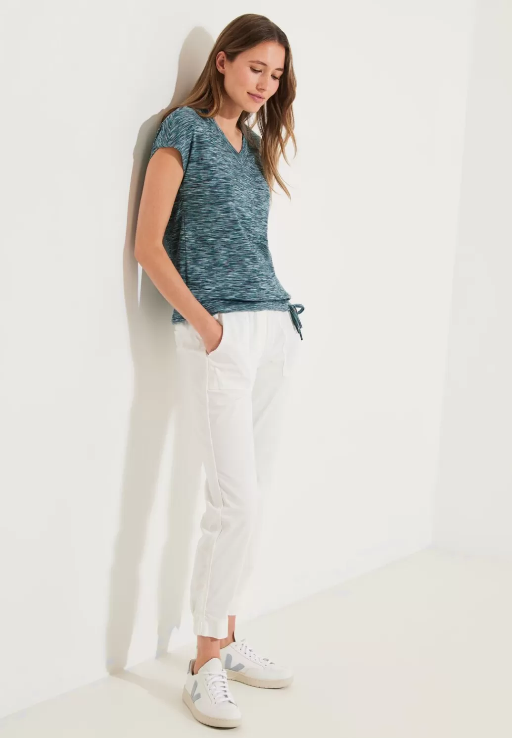 Street One Melange V-Neck Shirt^Damen Shirts