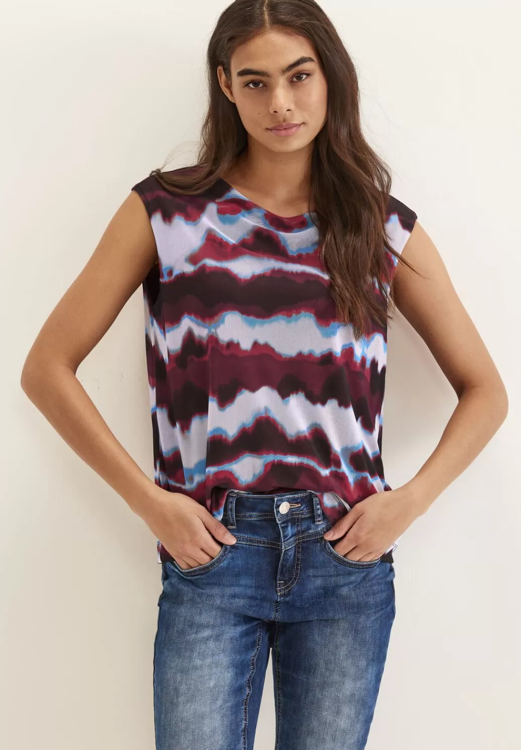 Street One Mesh Batik T-Shirt^Damen Shirts