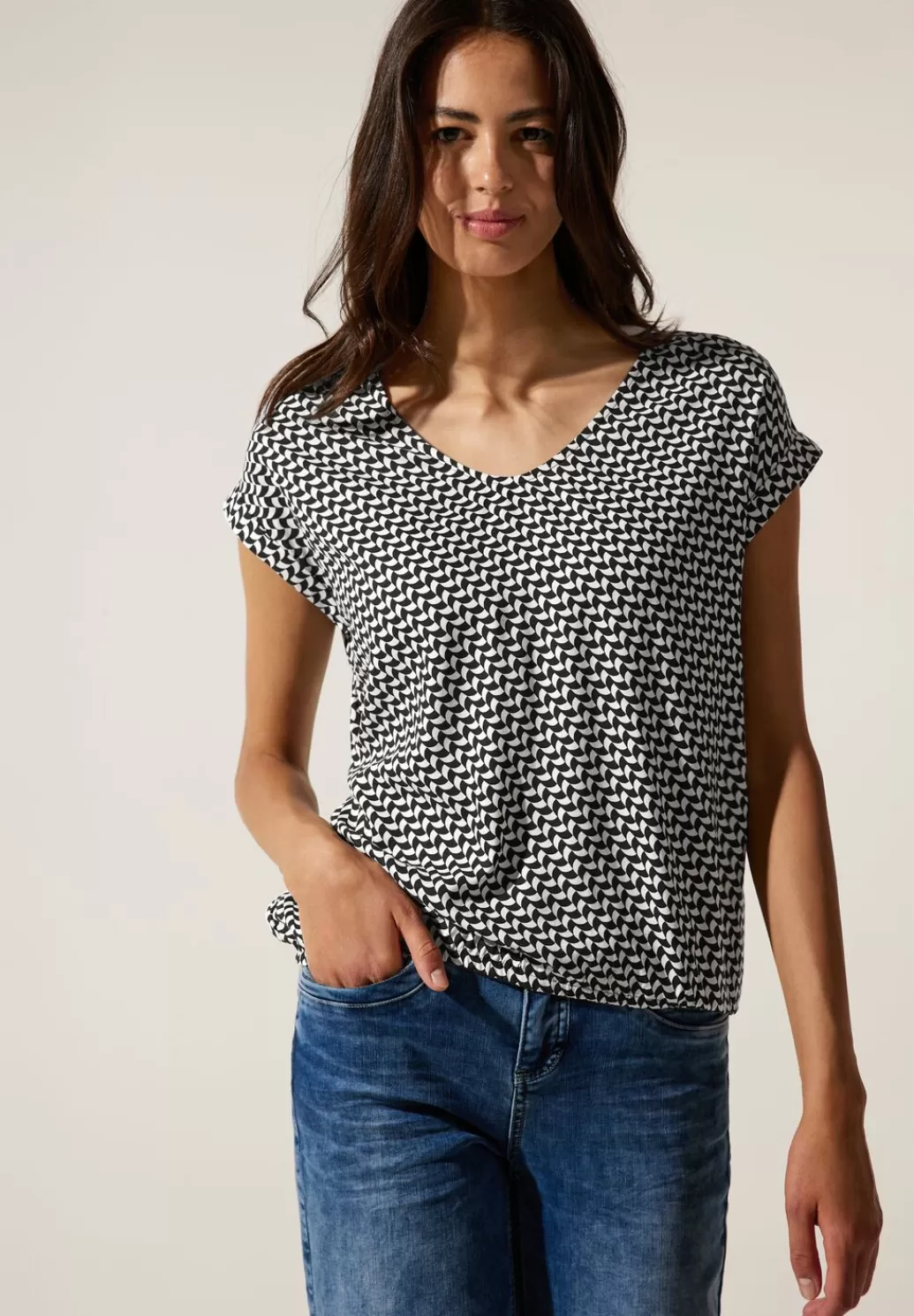 Street One Minimalmuster Bluse^Damen Kurzarm Blusen