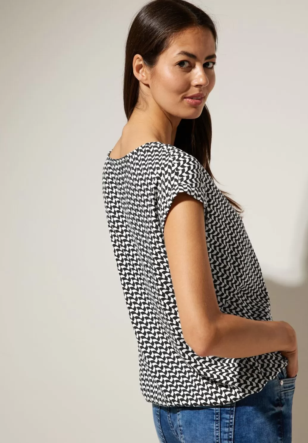 Street One Minimalmuster Bluse^Damen Kurzarm Blusen