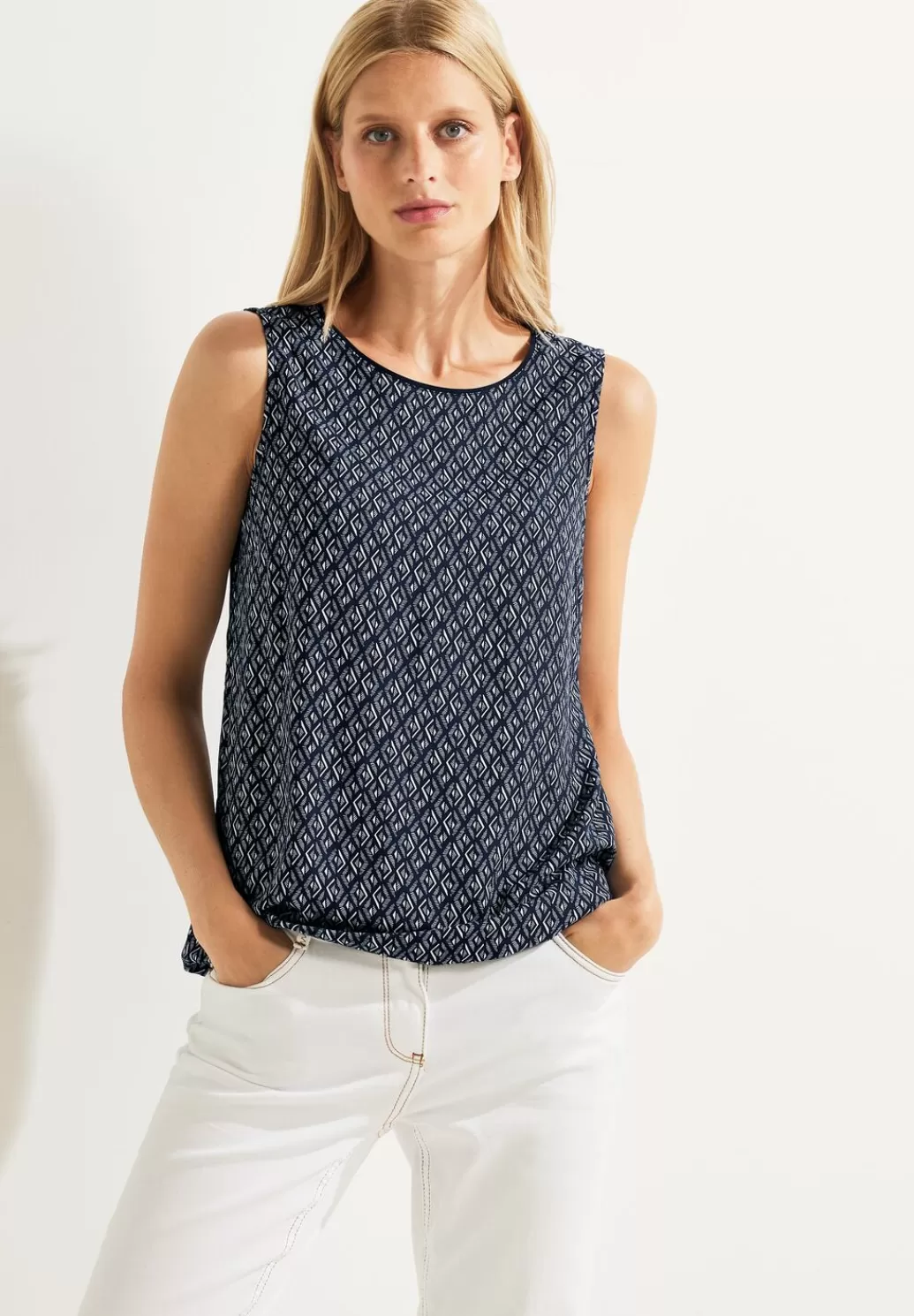 Street One Minimalprint Top^Damen Armellose Blusen