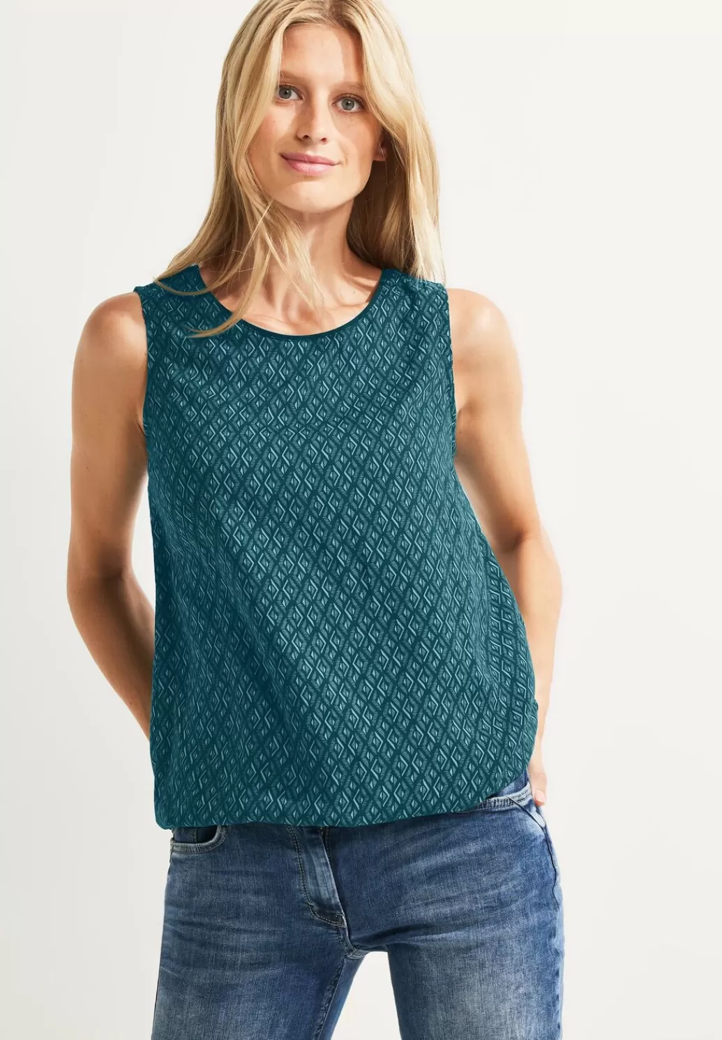 Street One Minimalprint Top^Damen Armellose Blusen