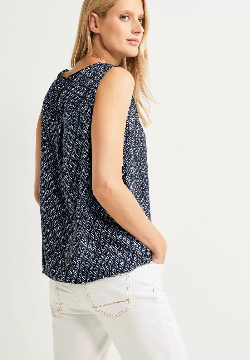 Street One Minimalprint Top^Damen Armellose Blusen