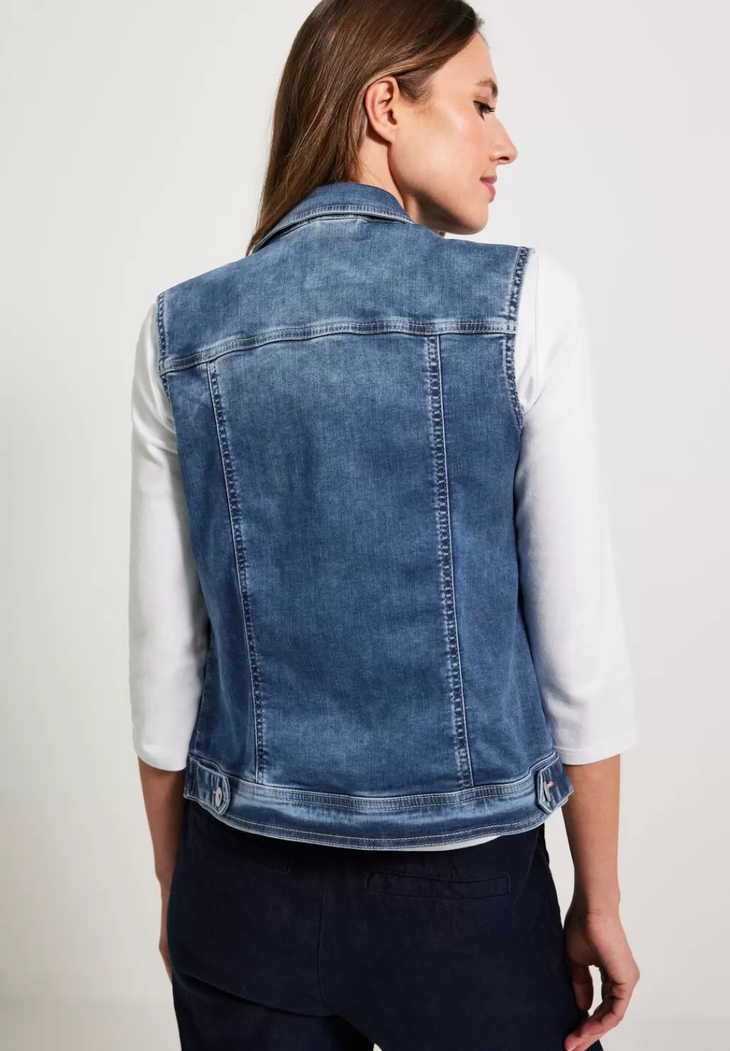 Street One Mittelblaue Jeansweste^Damen Westen