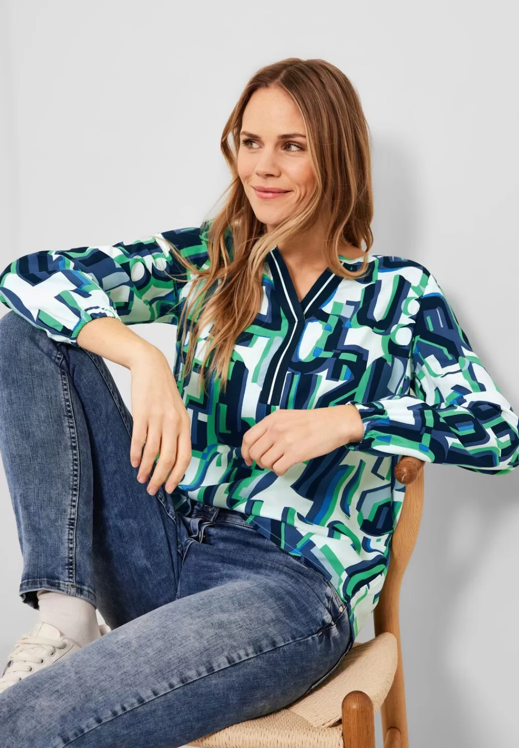 Street One Multicolor Print Bluse^Damen Langarm Blusen