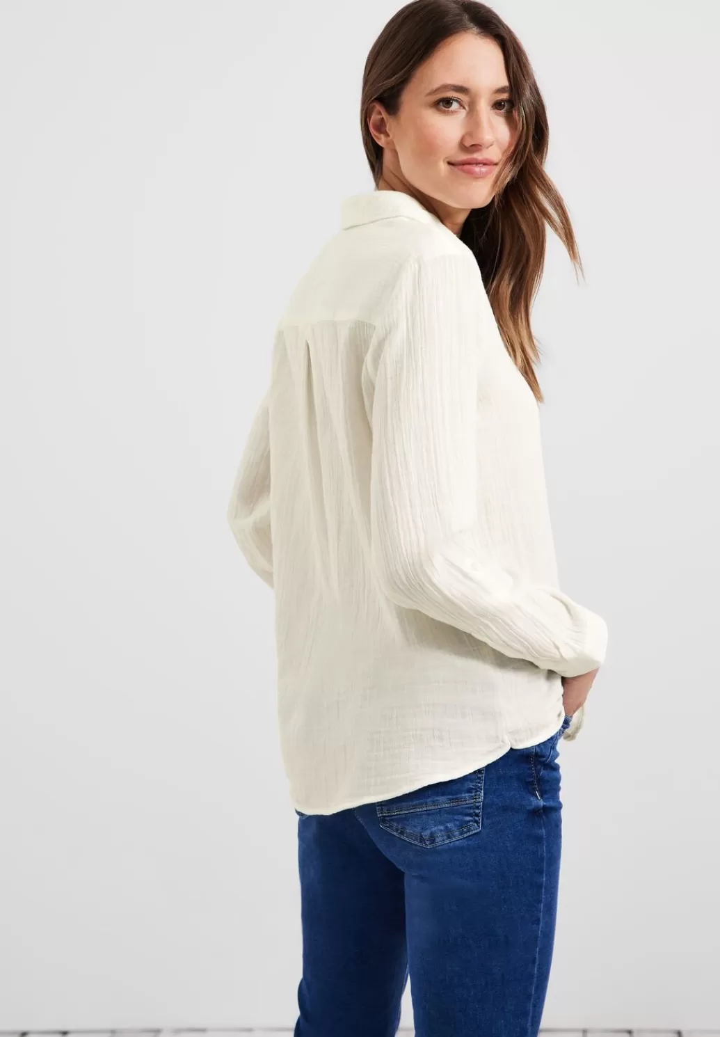 Street One Musselin Bluse In Unifarbe^Damen Langarm Blusen