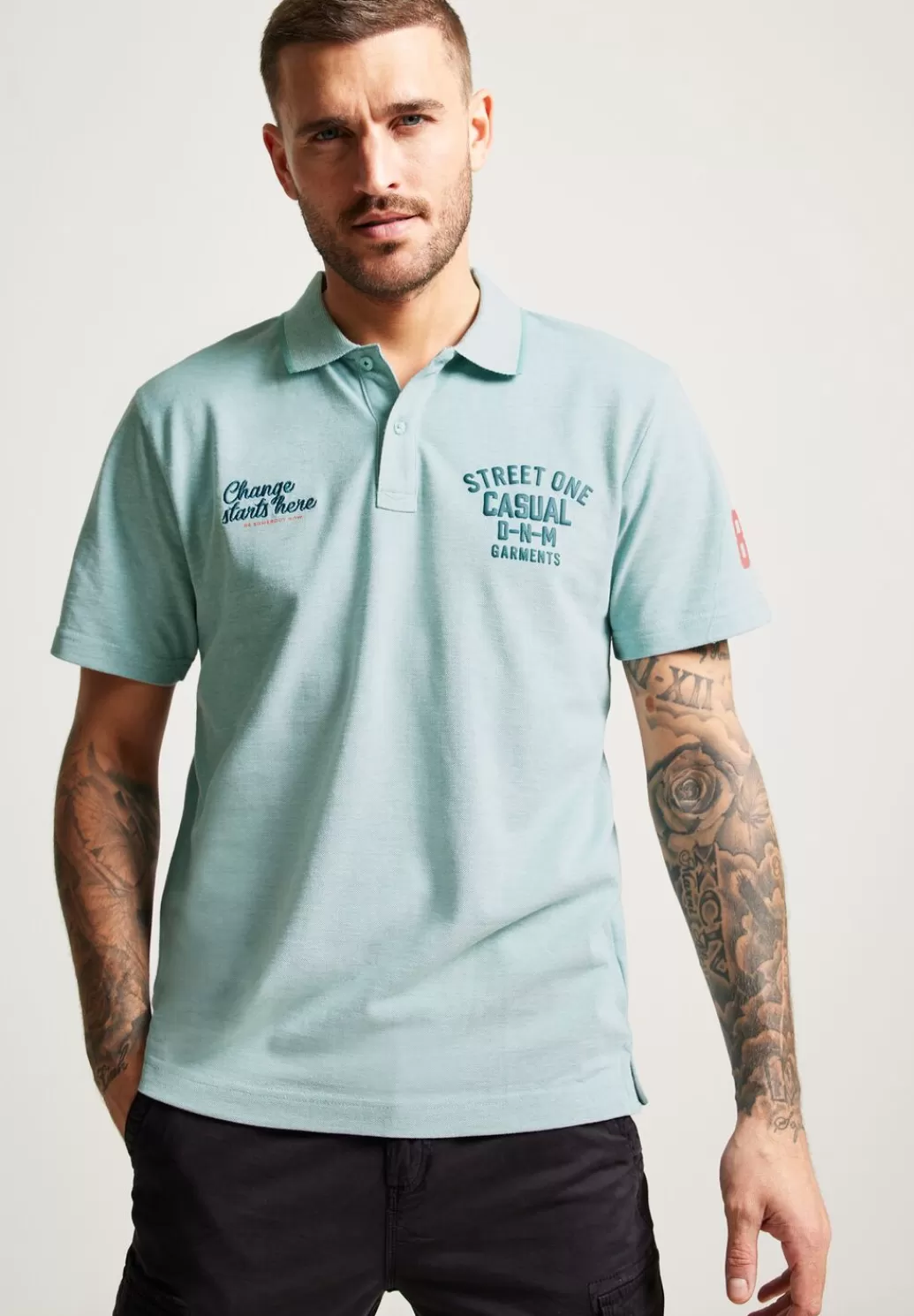 Street One Piquee Printmix Poloshirt^Herren T-Shirts & Polos