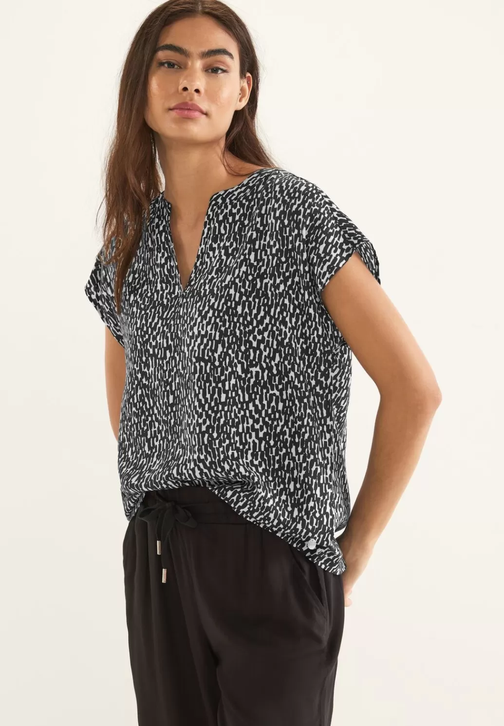 Street One Print Blusenshirt^Damen Kurzarm Blusen