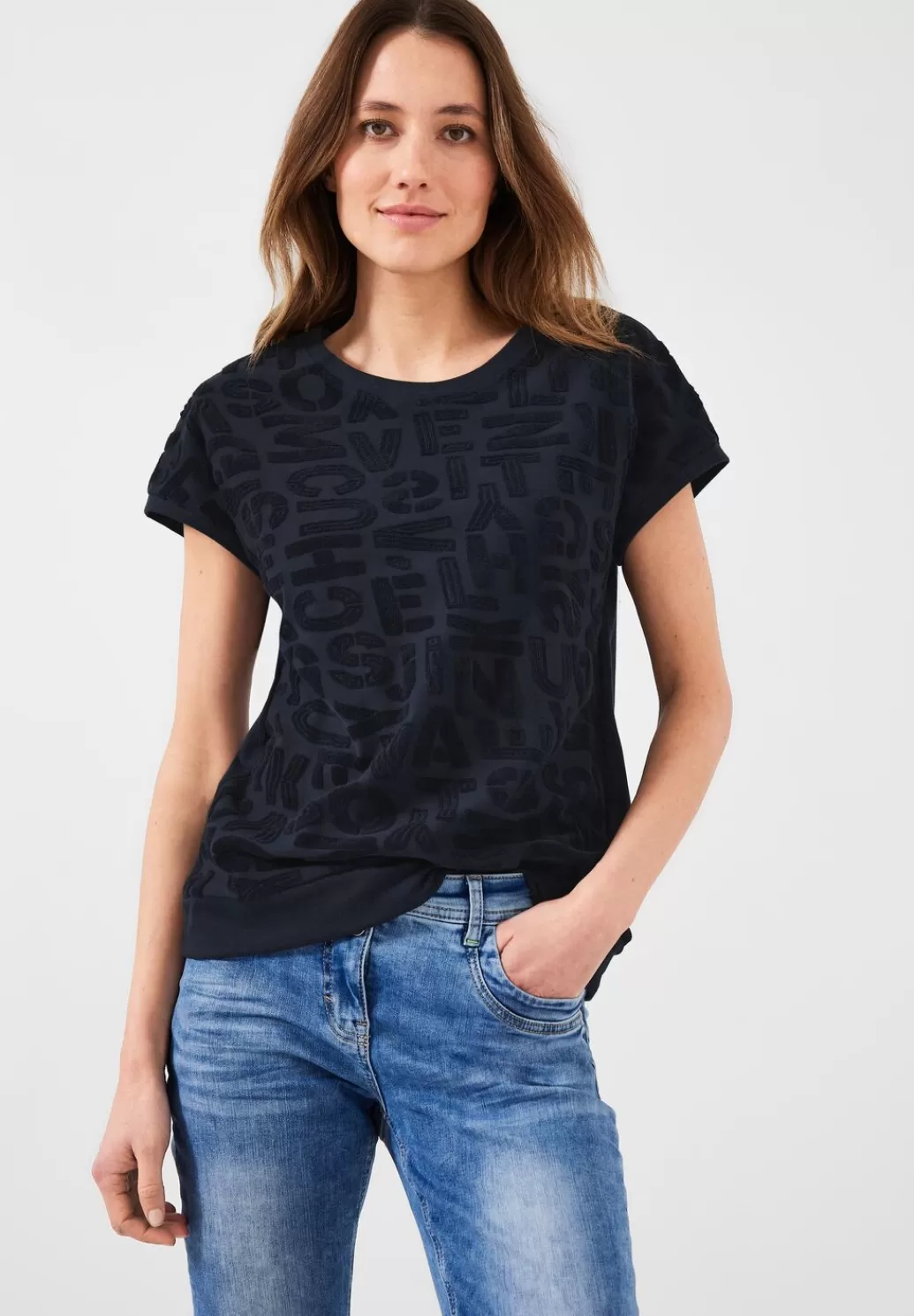 Street One Print Frottee T-Shirt^Damen Shirts