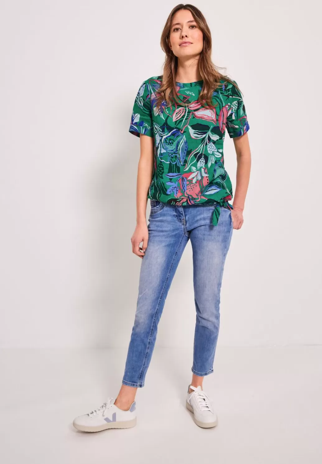 Street One Print Leinenbluse^Damen Kurzarm Blusen