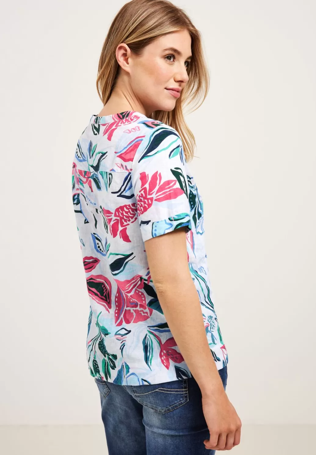 Street One Print Leinenbluse^Damen Kurzarm Blusen