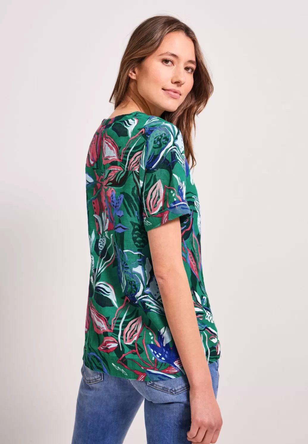 Street One Print Leinenbluse^Damen Kurzarm Blusen