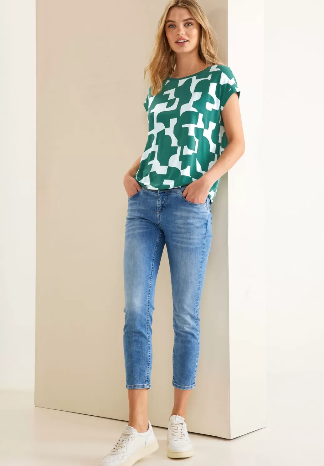 Street One Print T-Shirt Mit Stricktape^Damen Shirts