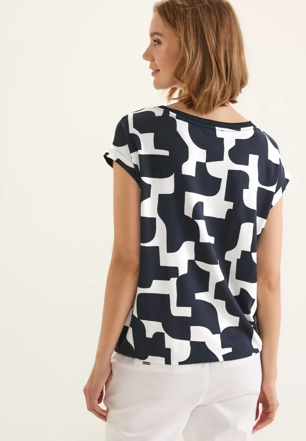 Street One Print T-Shirt Mit Stricktape^Damen Shirts