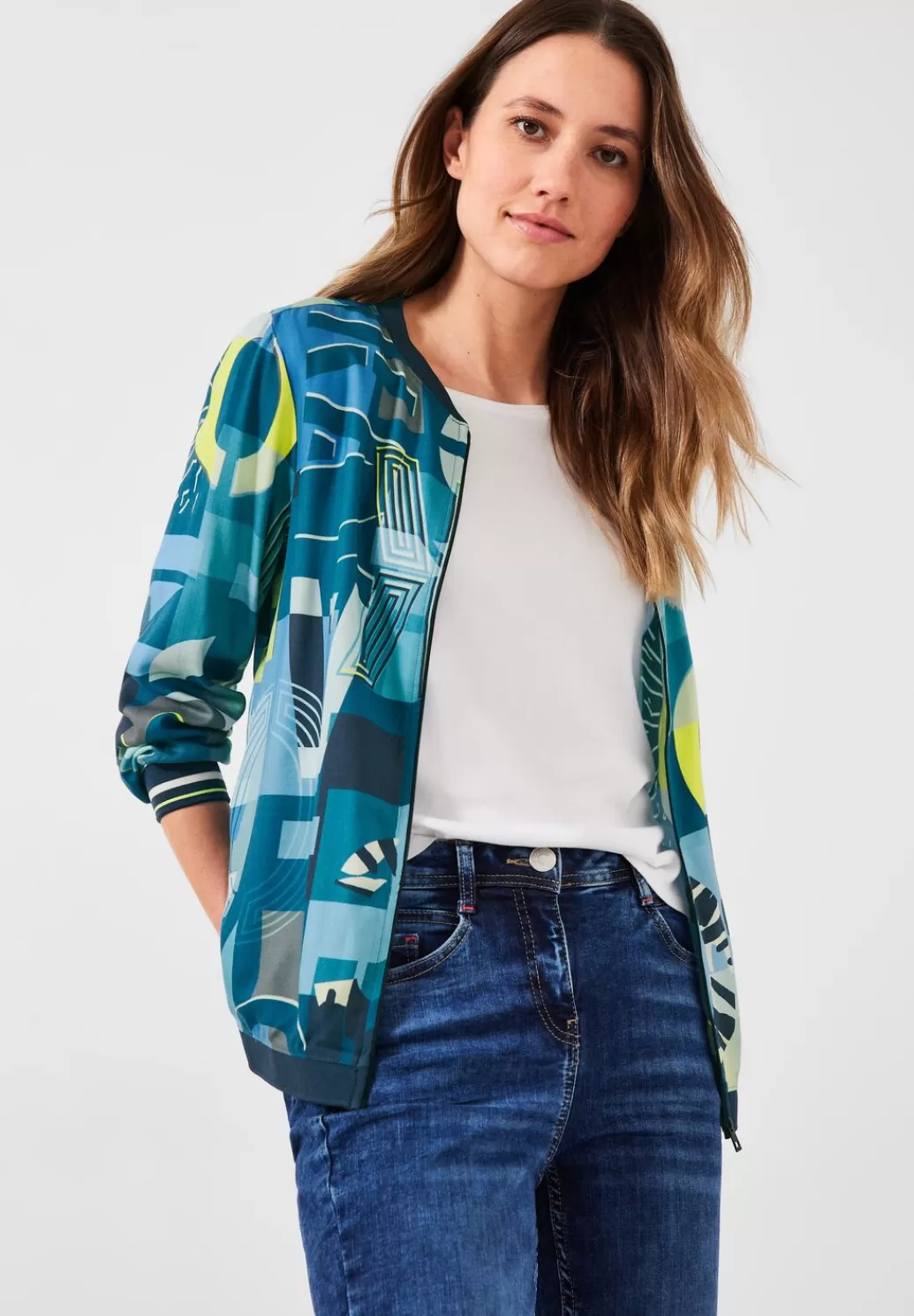 Street One Print Viskose Blouson^Damen Langarm Blusen