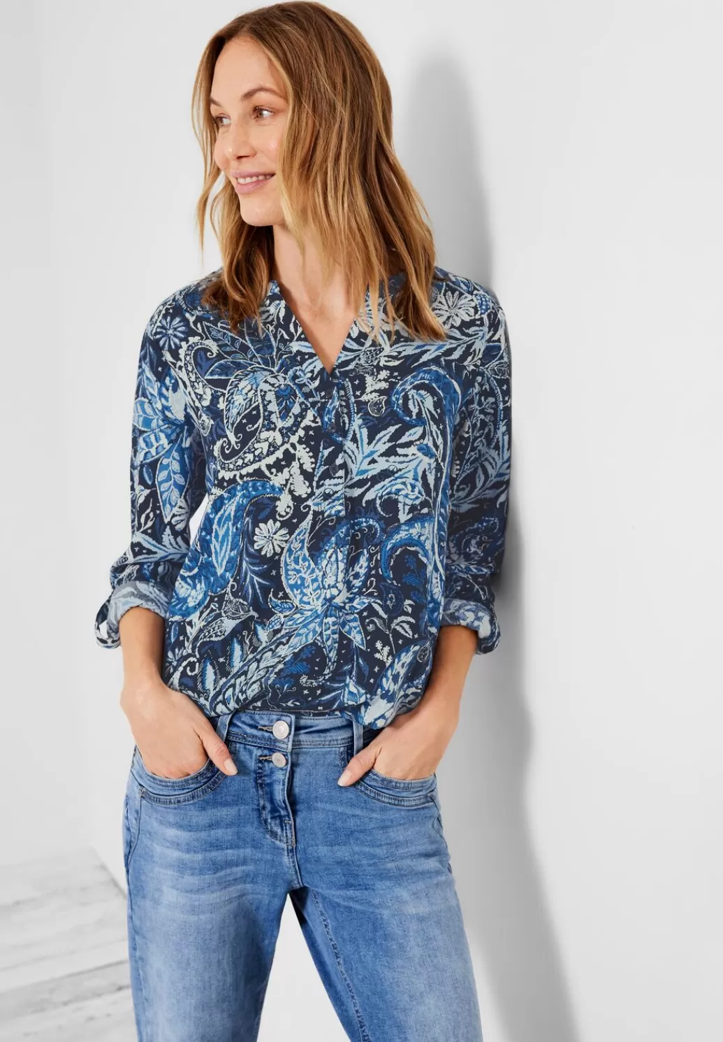 Street One Print Viskose Bluse^Damen Langarm Blusen