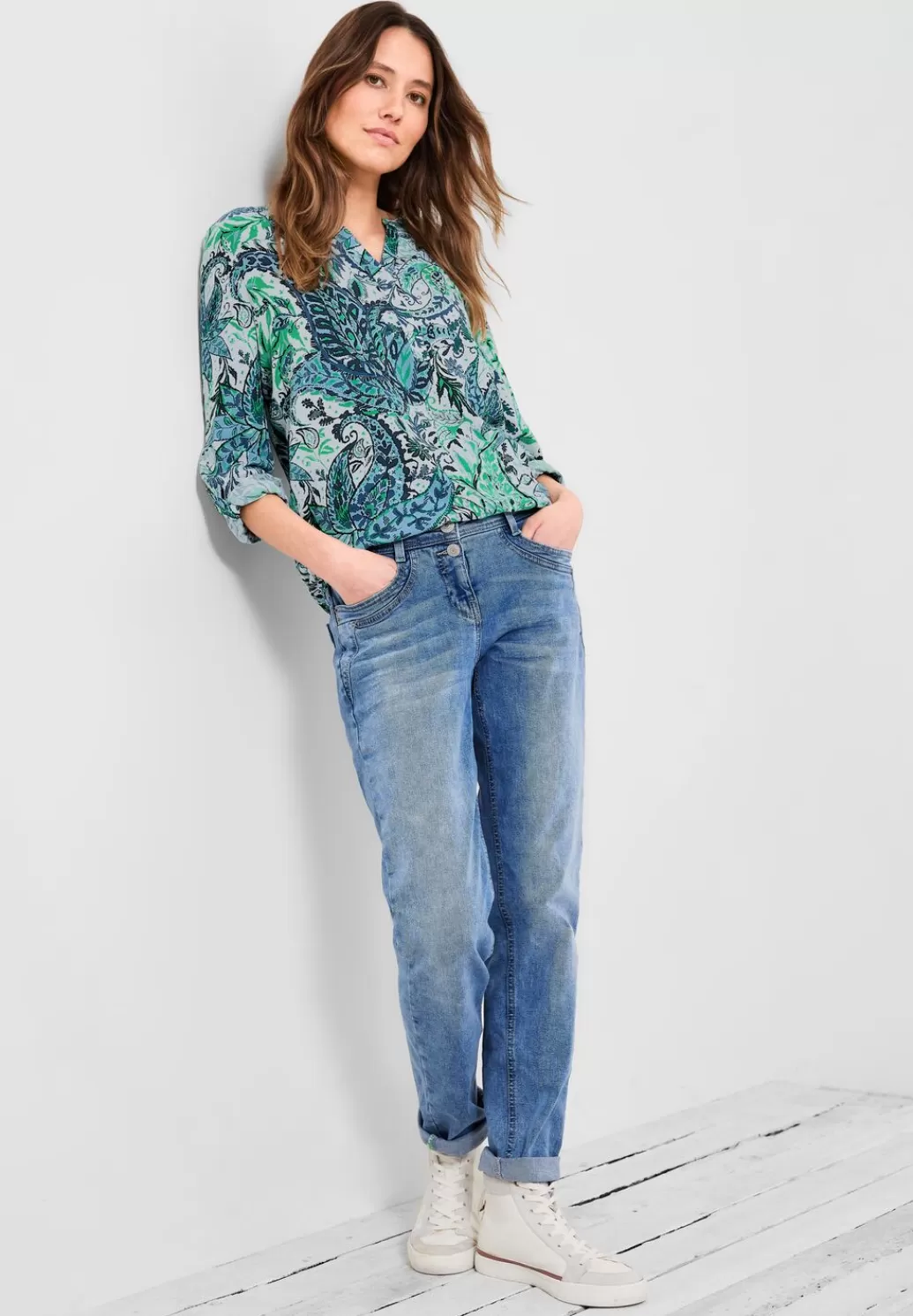 Street One Print Viskose Bluse^Damen Langarm Blusen