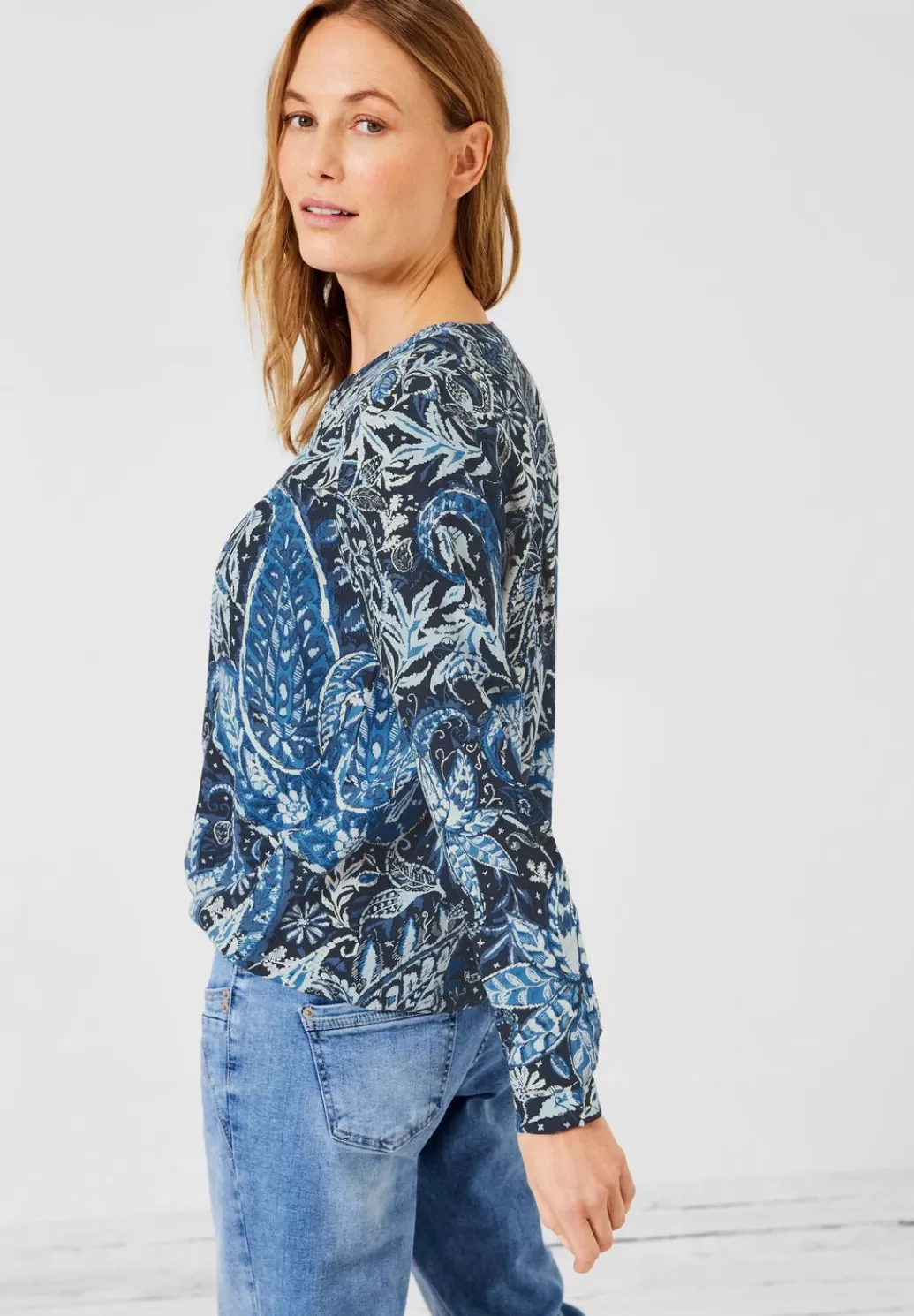 Street One Print Viskose Bluse^Damen Langarm Blusen