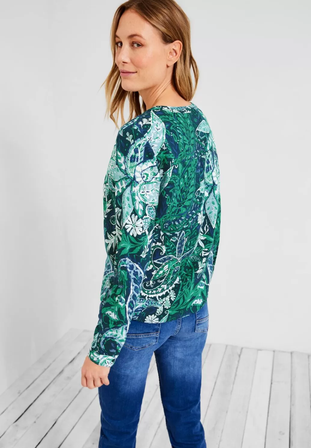 Street One Print Viskose Bluse^Damen Langarm Blusen