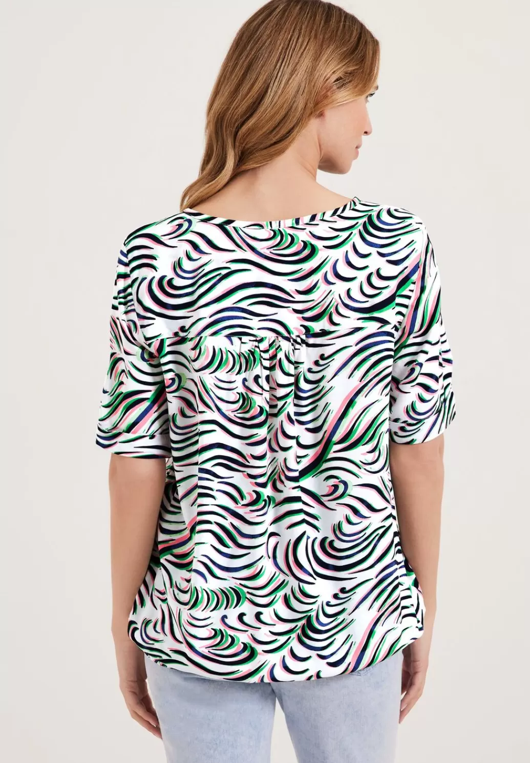 Street One Print Viskose Bluse^Damen Kurzarm Blusen