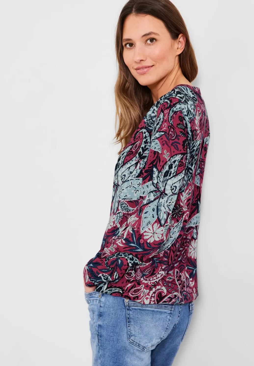 Street One Print Viskose Bluse^Damen Langarm Blusen