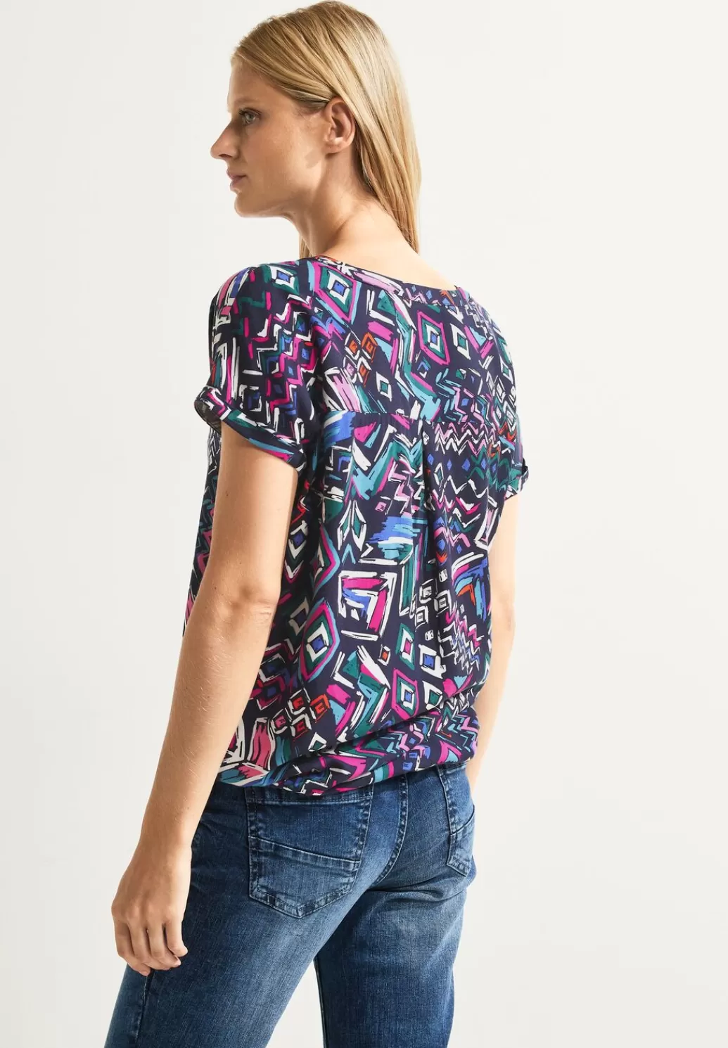 Street One Printbluse Mit Elastiksaum^Damen Kurzarm Blusen