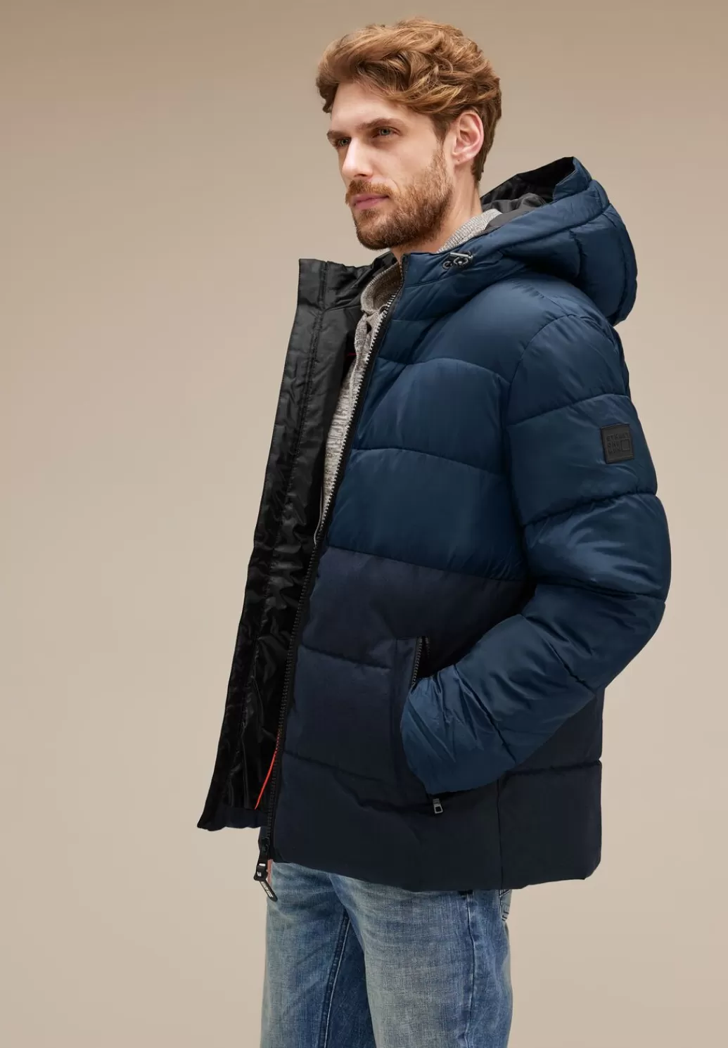 Street One Pufferjacke Im Materialmix^Herren Jacken