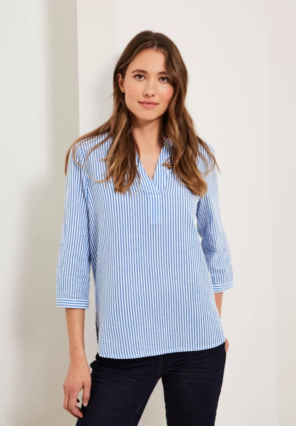 Street One Seersucker Bluse^Damen 3/4-Arm Blusen