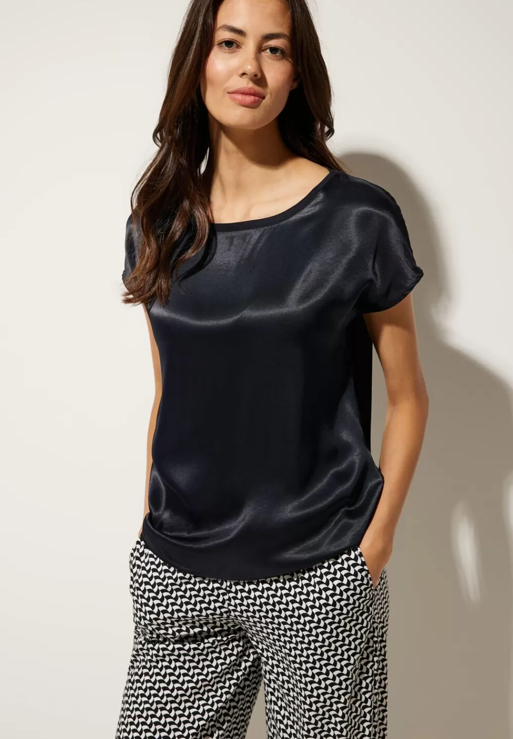 Street One Shiny Materialmix Shirt^Damen Shirts