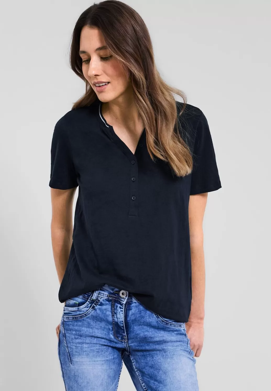 Street One Shirt Mit Kurzer Knopfleiste^Damen Shirts