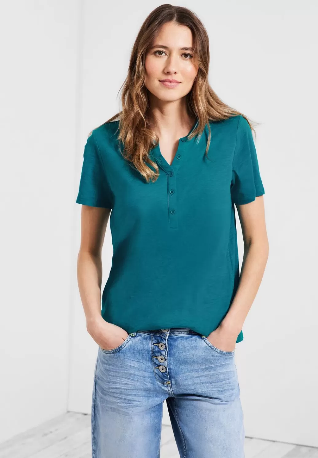 Street One Shirt Mit Kurzer Knopfleiste^Damen Shirts