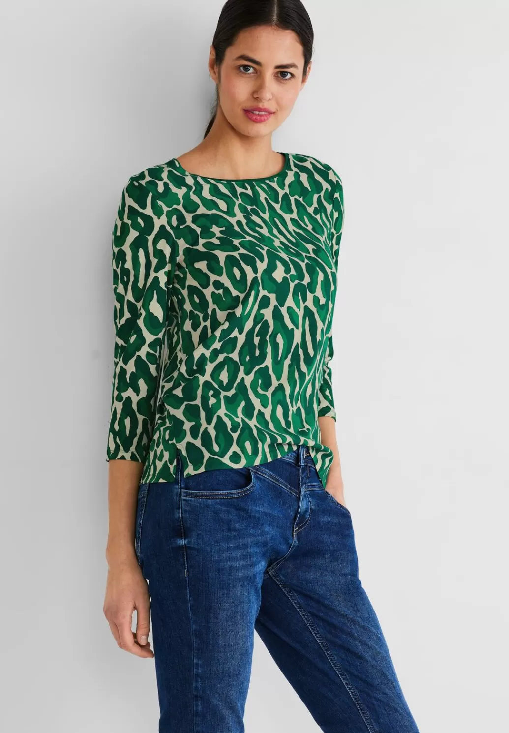 Street One Shirt Mit Leo Print^Damen 3/4-Arm Shirts