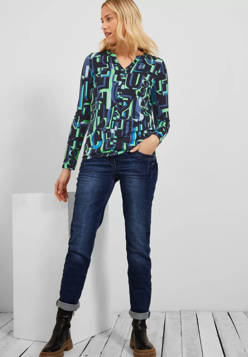 Street One Shirt Mit Letter Print^Damen Langarm Shirts