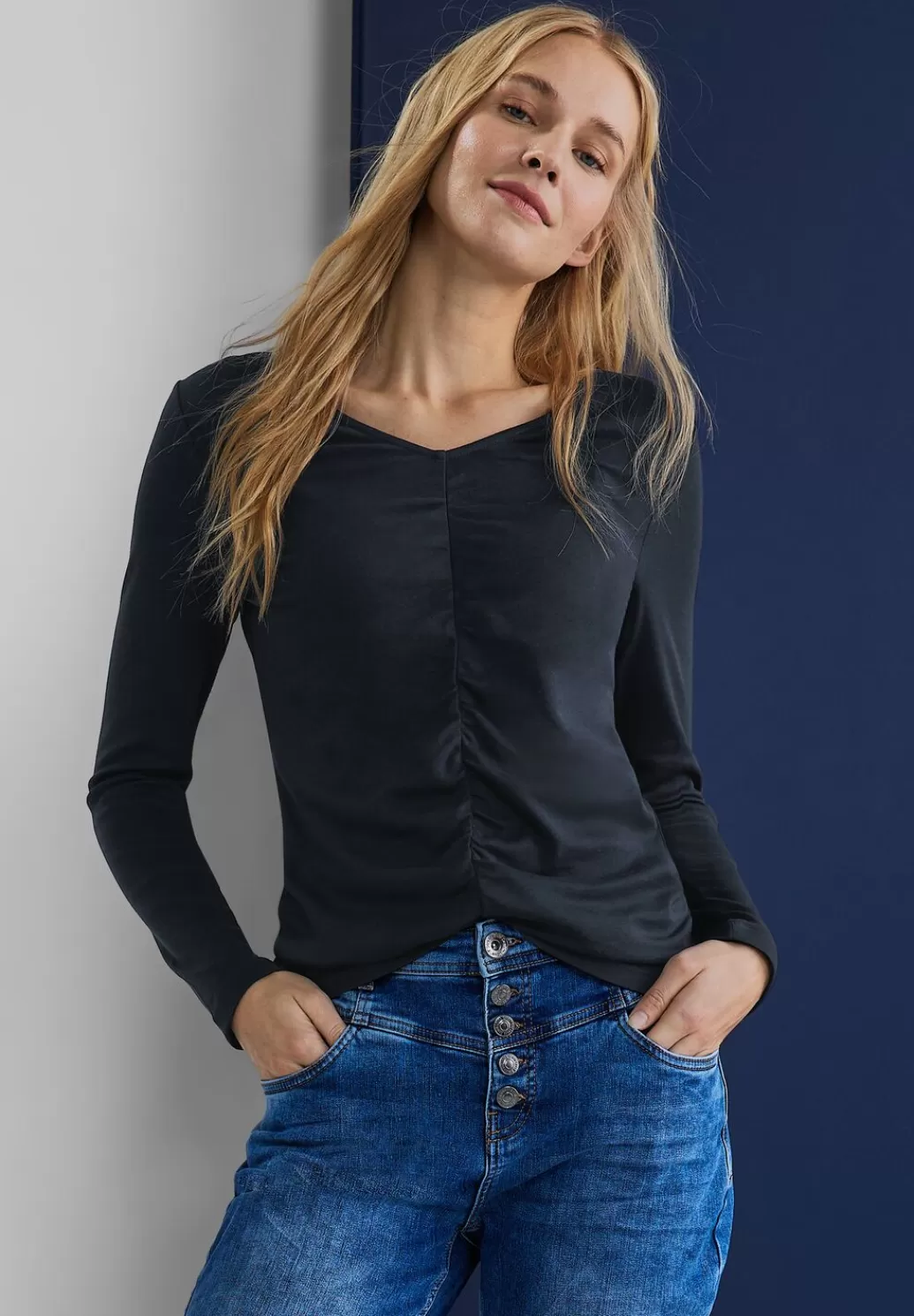 Street One Shirt Mit Raffung^Damen Langarm Shirts