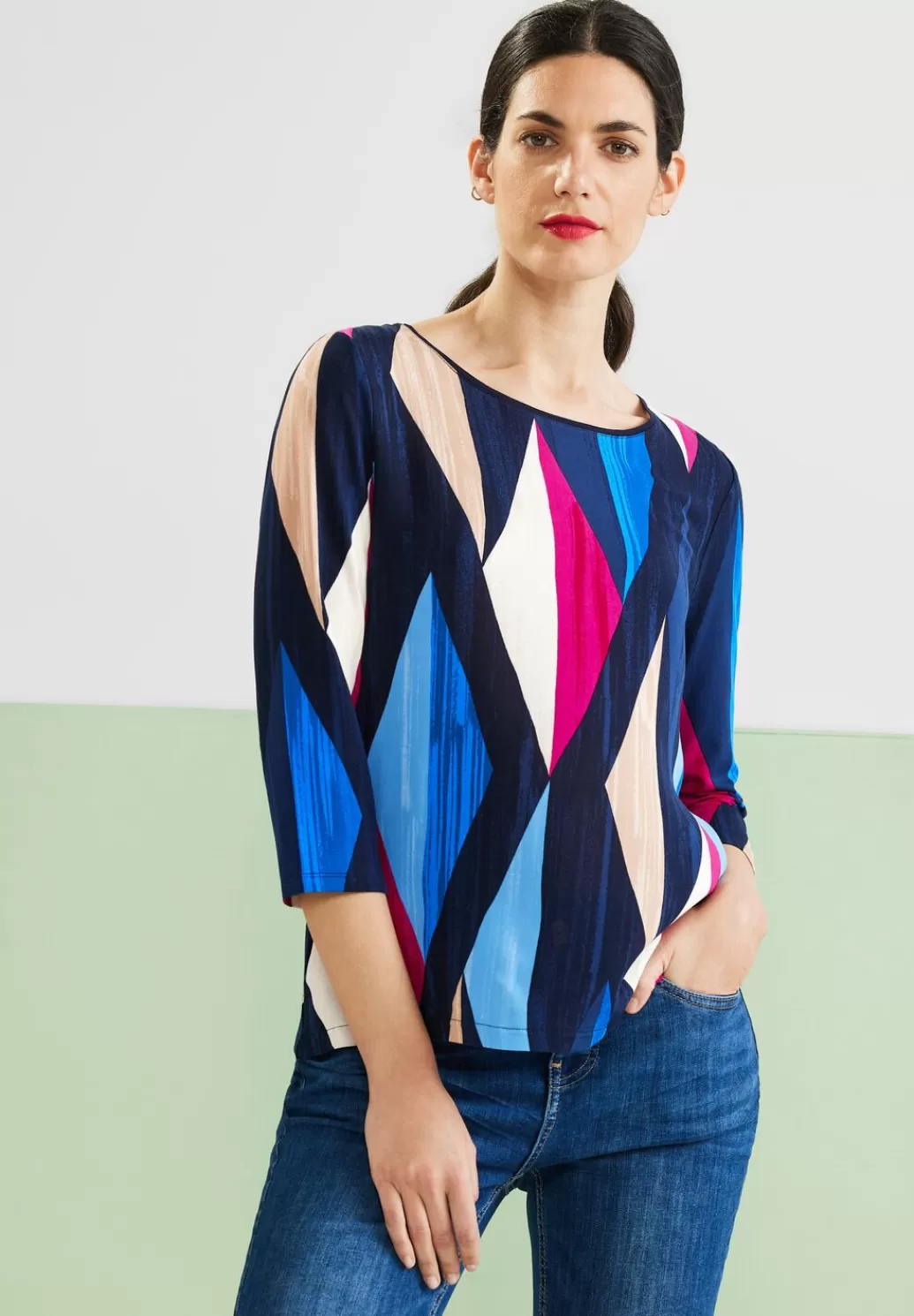 Street One Shirt Mit Rhombus Print^Damen 3/4-Arm Shirts