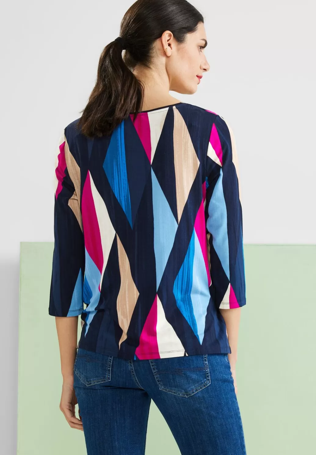 Street One Shirt Mit Rhombus Print^Damen 3/4-Arm Shirts