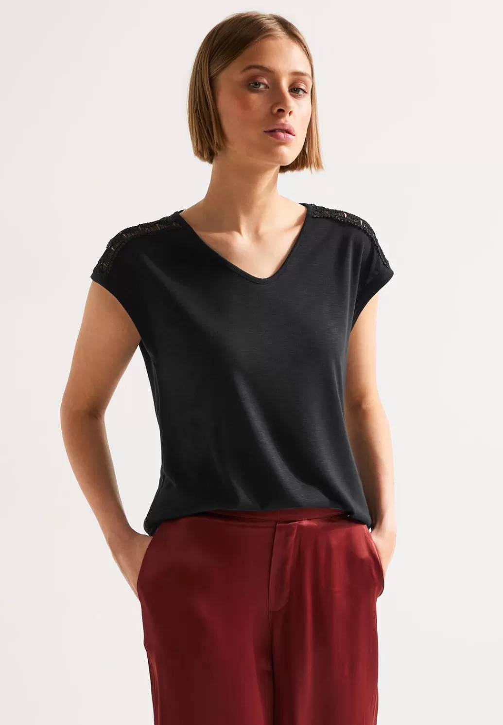 Street One Shirt Mit Spitzenschultern^Damen Shirts