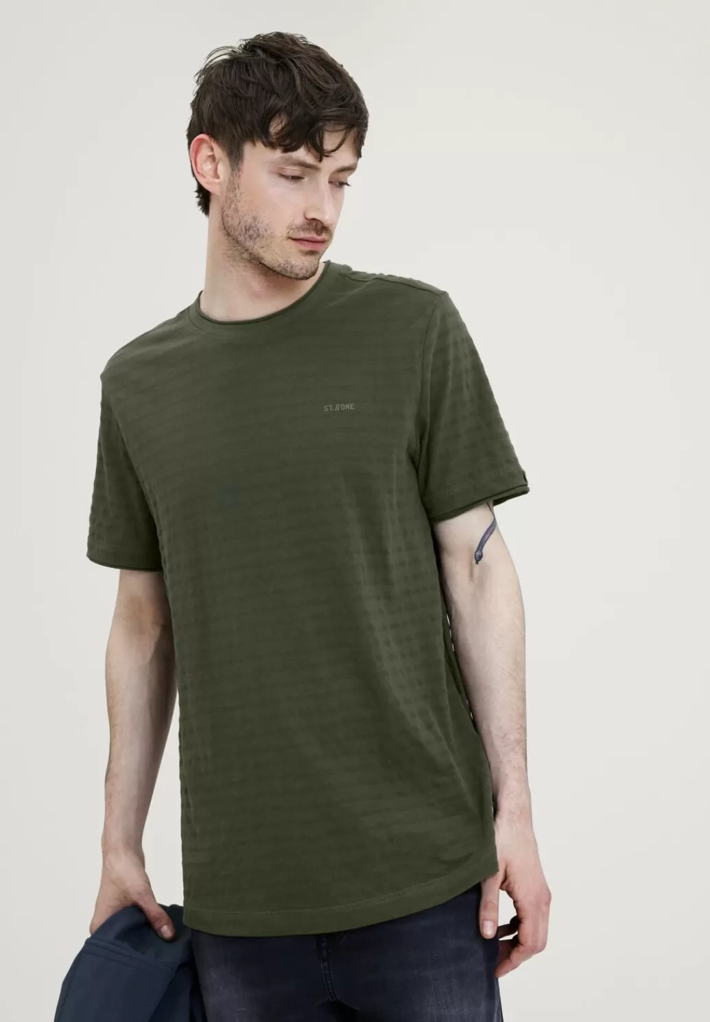 Street One Shirt Mit Struktur Streifen^Herren T-Shirts & Polos