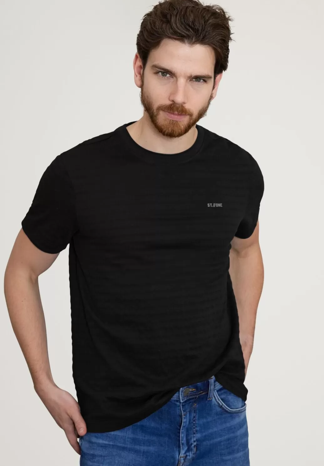 Street One Shirt Mit Struktur Streifen^Herren T-Shirts & Polos